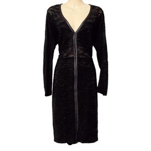 FASHION TO FIGURE Glitter Sparkle Sheer Cocktail Party Little Black Dress XL 0X